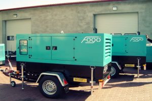 Agregaty prądotwórcze przewoźne na planach filmowych.